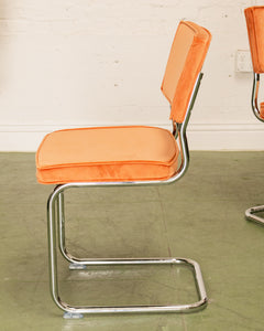 Orange Chrome Cantilever Chair