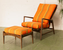 Load image into Gallery viewer, Ib Kofod Larsen Reclining Lounge Chair and Ottoman for Selibg, Circa 1960s
