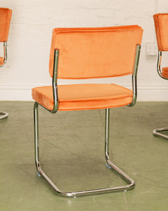 Orange Chrome Cantilever Chair