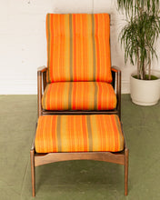 Load image into Gallery viewer, Ib Kofod Larsen Reclining Lounge Chair and Ottoman for Selibg, Circa 1960s
