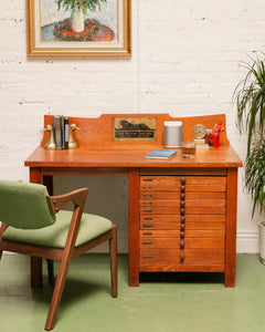 Antique Oak Tailors Desk