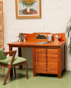 Antique Oak Tailors Desk