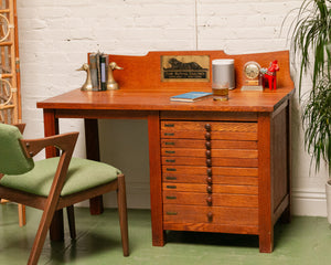 Antique Oak Tailors Desk