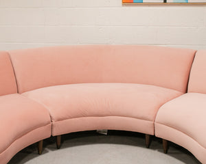 Aria 3 Piece Curved Sofa in Royale Blush