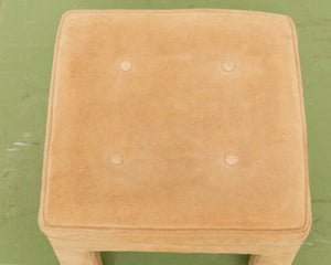 Camel Yellow Upholstered Vintage Karl Springer Ottoman