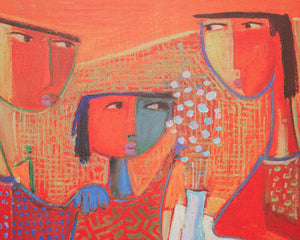 “Three Women at Table” by Angel Botello, Print on Canvas