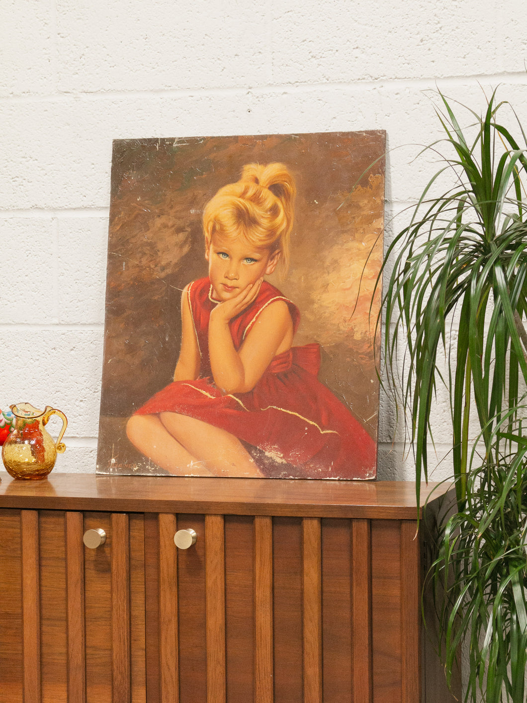 red dress oil painting Elegant Lady in Red Dress Oil Painting