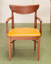 Load image into Gallery viewer, Restored Curved Back Walnut Dining Arm Chair
