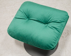 Comfy Deep Green Tufted Swivel with Ottoman