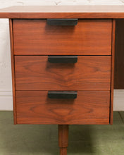 Load image into Gallery viewer, Walnut Restored Executive Mid Century Desk
