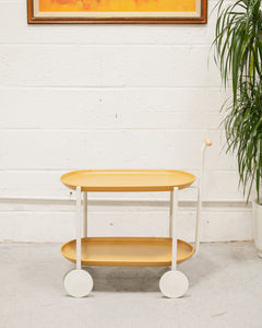 Mustard Metal Cart Side Table