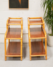 Load image into Gallery viewer, Vintage Boho Long Side Table pair
