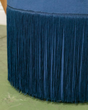 Load image into Gallery viewer, Blue Velvet Stool with Fringe
