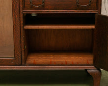 Load image into Gallery viewer, Tiger Oak Victorian Secretary Curio Display
