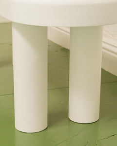 Oval White Modernist Bench
