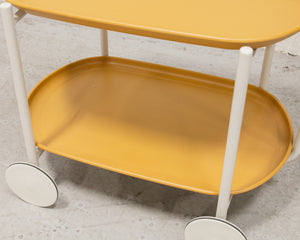 Mustard Metal Cart Side Table
