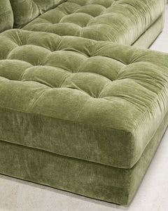 Prima Chaise and Bumper Olive Green Sofa