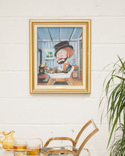 Load image into Gallery viewer, Red Skelton Freddie In The Tub Canvas Transfer From Original Oil Print Framed
