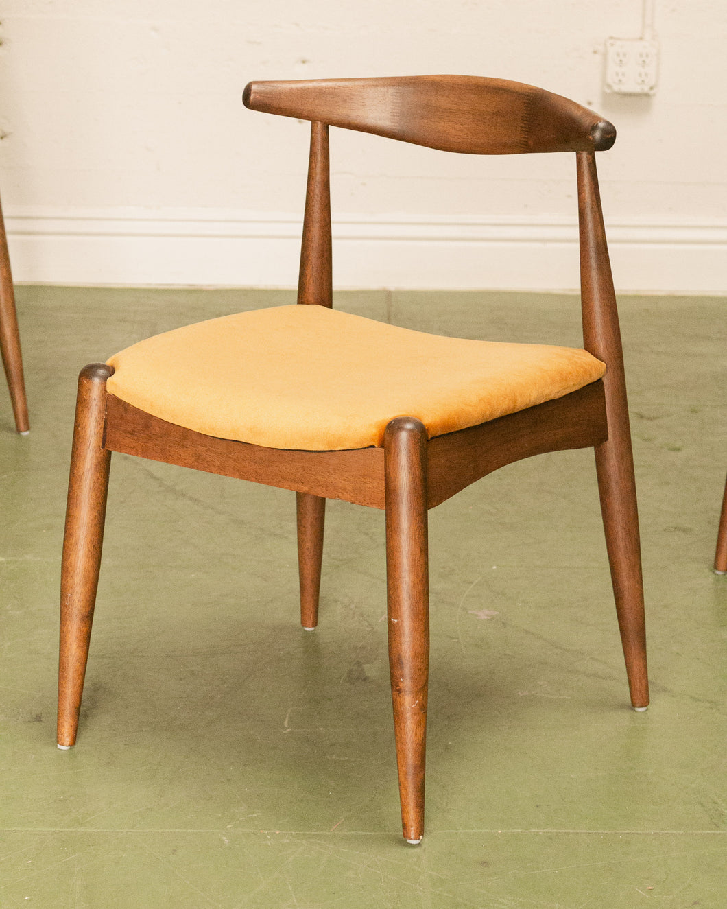 Scandinavian Dining Chair in Gold Velvet