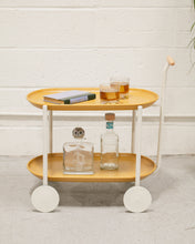 Load image into Gallery viewer, Mustard Metal Cart Side Table
