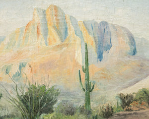 1940s Oil Painting of Desert Scene