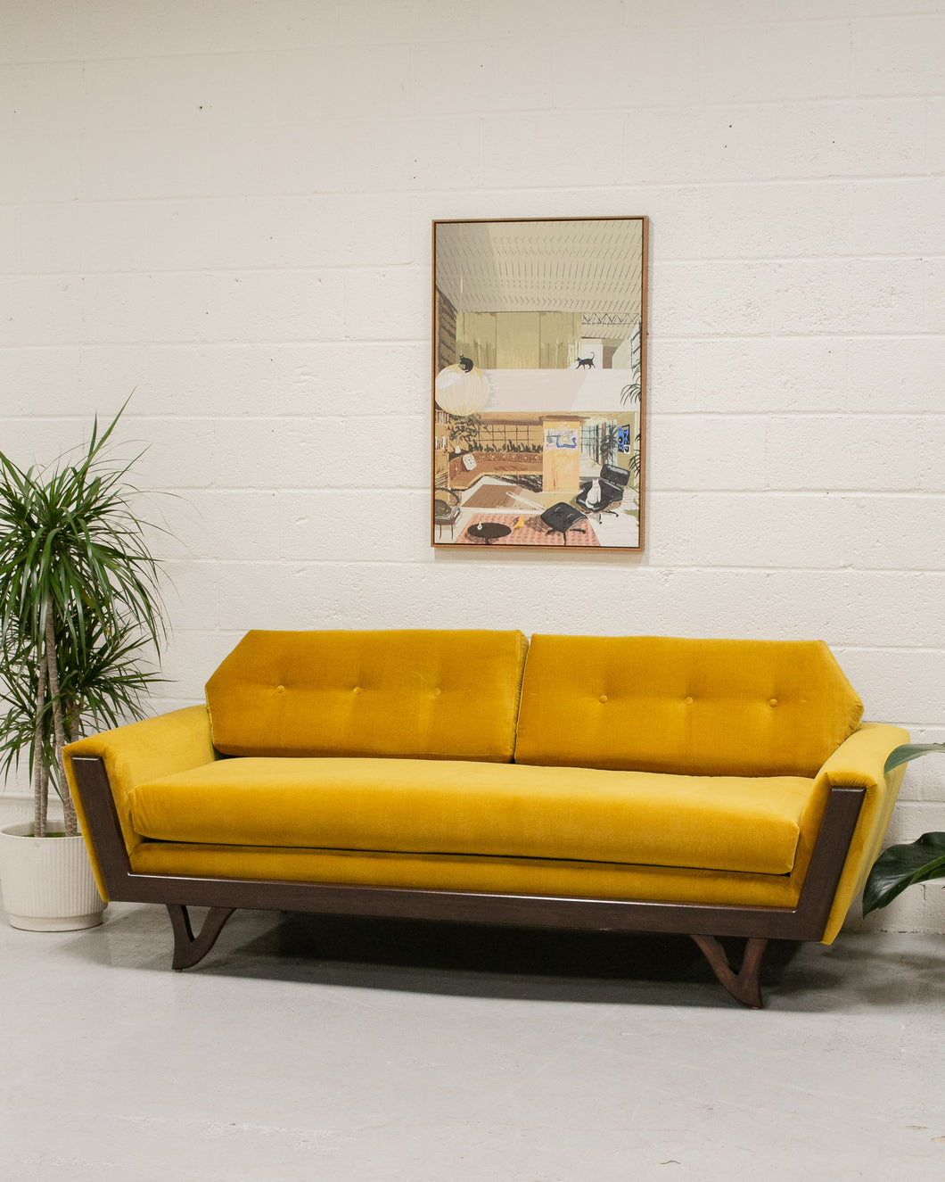 Gold Desmond Walnut Framed Sofa
