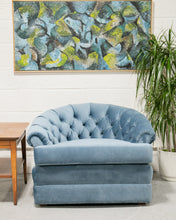 Load image into Gallery viewer, Blue Tufted Vintage Regency Chair
