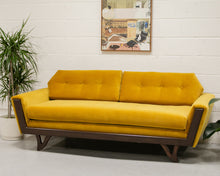 Load image into Gallery viewer, Gold Desmond Walnut Framed Sofa 80”
