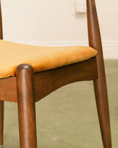 Scandinavian Dining Chair in Gold Velvet