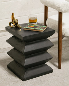 Cubist Solid Side Table in Noir