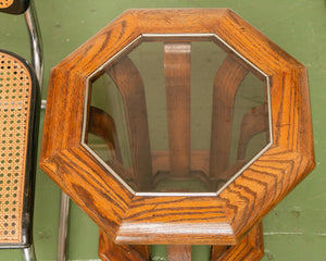 70’s Oak Hexagon End Table