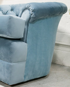 Blue Tufted Vintage Regency Chair