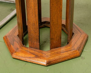 70’s Oak Hexagon End Table