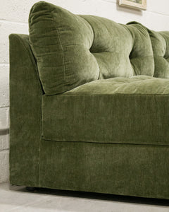 Prima Chaise and Bumper Olive Green Sofa