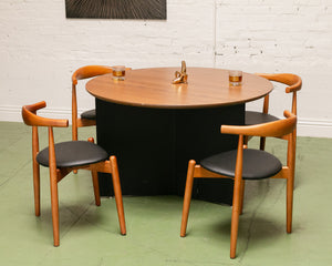 Round Walnut Table with Sculptural Base