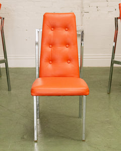 1970’s Tangerine Chrome Dining Chairs