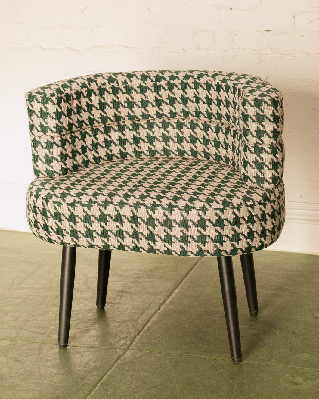 Houndstooth Green Vanity Chair