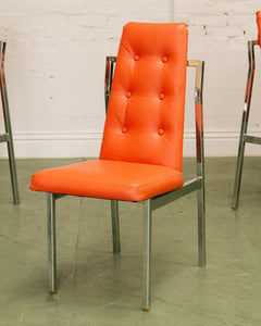 1970’s Tangerine Chrome Dining Chairs