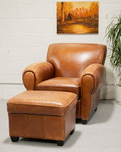 Load image into Gallery viewer, Leather Chair and Ottoman
