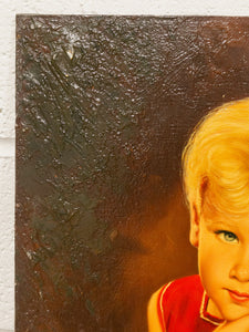 Little Girl in Red Dress Oil Painting