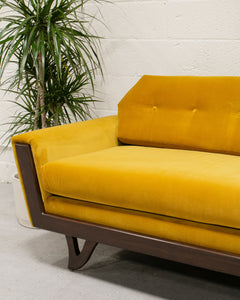 Gold Desmond Walnut Framed Sofa 80”