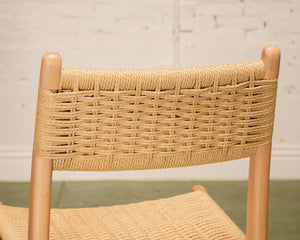 Blonde Woven and Wood Dining Chair