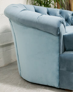 Blue Tufted Vintage Regency Chair
