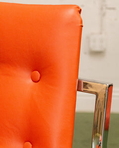 1970’s Tangerine Chrome Dining Chairs