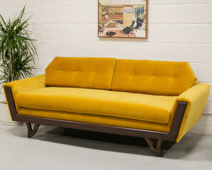 Gold Desmond Walnut Framed Sofa 80”