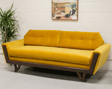 Load image into Gallery viewer, Gold Desmond Walnut Framed Sofa 80”
