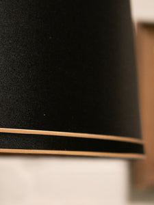 Brass Spindle Lamp with Black Shade