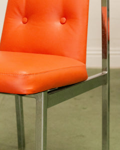 1970’s Tangerine Chrome Dining Chairs