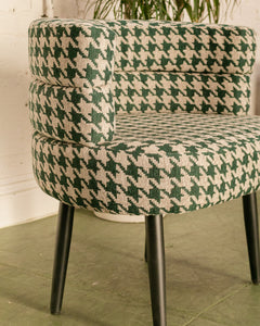 Houndstooth Green Vanity Chair