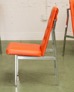 1970’s Tangerine Chrome Dining Chairs